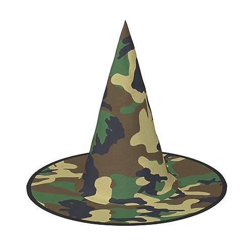 OKFSTY Halloween-Hexenhut, Militär, Camouflage, für Damen, Kostüm, Zubehör, Cosplay, Party, Erwachsene, breite Krempe, spitzer Hut, 3 Stück von OKFSTY