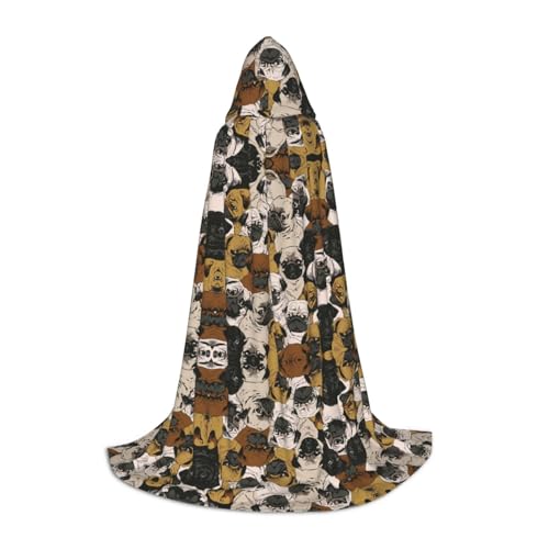 OKFSTY Imagen De Pug bedruckter Kapuzenumhang für Teenager, Halloween-Kapuzenumhang für Jugendliche, geeignet für Themenpartys, Comic-Con OKFSTY Imagen De Pug bedruckter Kapuzenumhang für Teenager, Halloween-Kapuzenumhang für Jugendliche, geeignet für Themenpartys, Comic-Con von OKFSTY