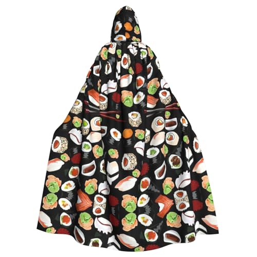 OKFSTY Japanischer Sushi-Umhang, Unisex, Erwachsene, volle Länge, mit Kapuze, Halloween, Weihnachten, Kostüm, Party, Umhang von OKFSTY