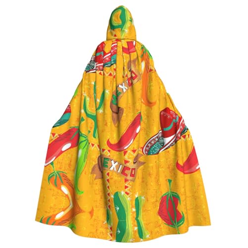 OKFSTY Kaktus-Hut und Chili-Pfeffer-Druck, Erwachsenen-Halloween-Umhang, großer Kapuzenumhang, 140 cm Länge, geeignet für Maskerade-Kostüme, Comic-Con OKFSTY Kaktus-Hut und Chili-Pfeffer-Druck, Erwachsenen-Halloween-Umhang, großer Kapuzenumhang, 140 cm Länge, geeignet für Maskerade-Kostüme, Comic-Con von OKFSTY