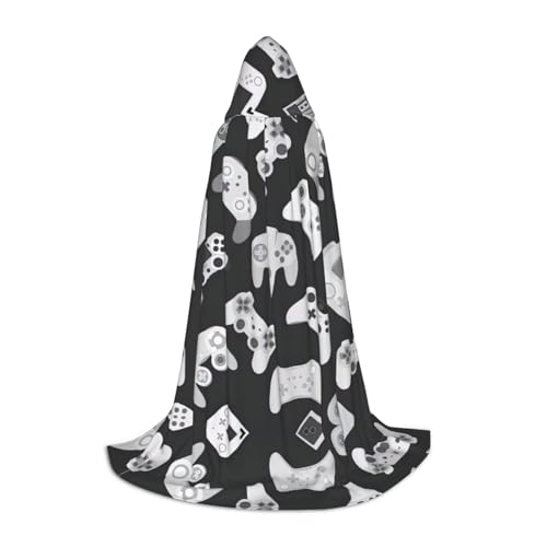 OKFSTY Kapuzenumhang mit Game-Controller-Druck für Teenager, Halloween-Kapuzenumhang für Jugendliche, geeignet für Themenpartys, Comic-Con OKFSTY Kapuzenumhang mit Game-Controller-Druck für Teenager, Halloween-Kapuzenumhang für Jugendliche, geeignet für Themenpartys, Comic-Con von OKFSTY