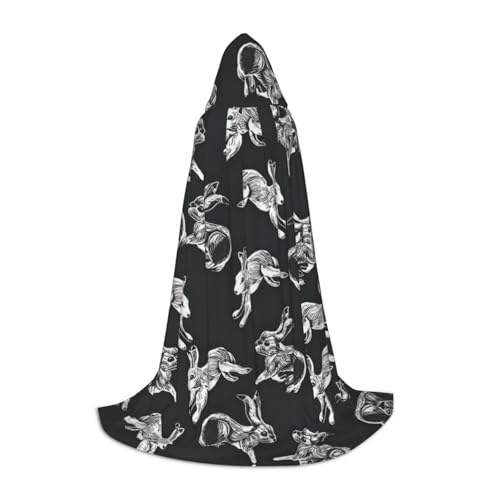 OKFSTY Kapuzenumhang mit Hasen-Aufdruck für Teenager, Halloween-Kapuzenumhang für Jugendliche, geeignet für Themenpartys, Comic-Con OKFSTY Kapuzenumhang mit Hasen-Aufdruck für Teenager, Halloween-Kapuzenumhang für Jugendliche, geeignet für Themenpartys, Comic-Con von OKFSTY
