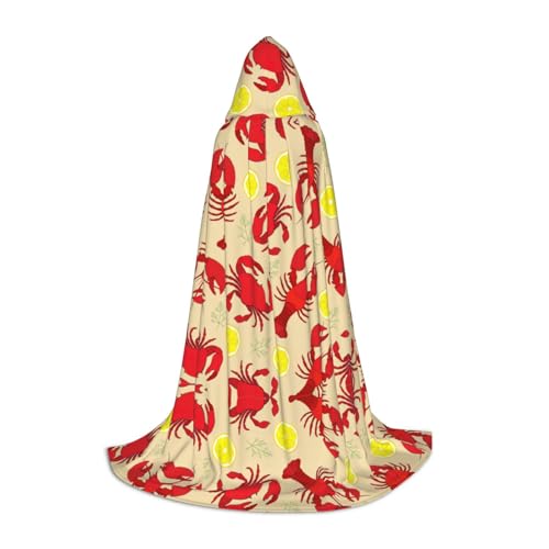 OKFSTY Kapuzenumhang mit Hummer- und Krabbenaufdruck für Teenager, Halloween-Kapuzenumhang für Jugendliche, geeignet für Themenpartys, Comic-Con OKFSTY Kapuzenumhang mit Hummer- und Krabbenaufdruck für Teenager, Halloween-Kapuzenumhang für Jugendliche, geeignet für Themenpartys, Comic-Con von OKFSTY