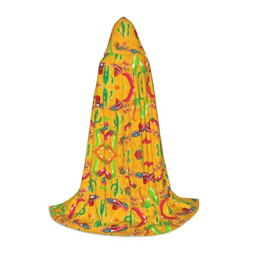 OKFSTY Kapuzenumhang mit Kaktus-Hut und Chili-Pfeffer-Druck für Teenager, Halloween-Kapuzenumhang für Jugendliche, geeignet für Themenpartys, Comic-Con OKFSTY Kapuzenumhang mit Kaktus-Hut und Chili-Pfeffer-Druck für Teenager, Halloween-Kapuzenumhang für Jugendliche, geeignet für Themenpartys, Comic-Con von OKFSTY