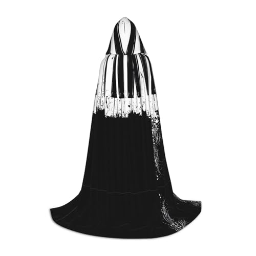 OKFSTY Kapuzenumhang mit Klavierdruck für Teenager, Halloween-Kapuzenumhang für Jugendliche, geeignet für Themenpartys, Comic-Con OKFSTY Kapuzenumhang mit Klavierdruck für Teenager, Halloween-Kapuzenumhang für Jugendliche, geeignet für Themenpartys, Comic-Con von OKFSTY