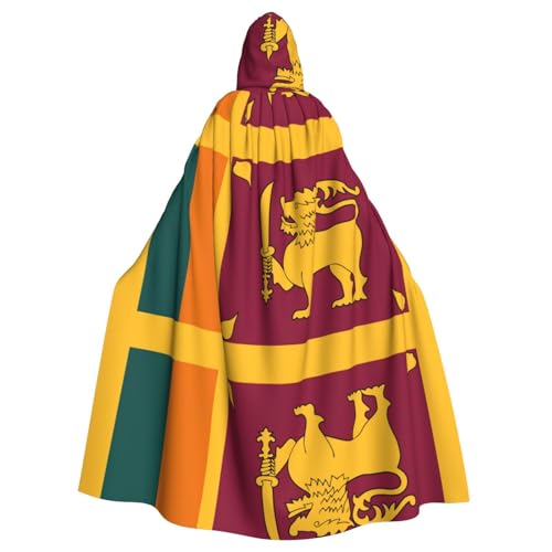 OKFSTY Kapuzenumhang mit Sri Lanka-Flagge, Unisex, Erwachsene, volle Länge, Halloween, Weihnachten, Kostüm, Party, Umhang von OKFSTY