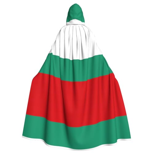 OKFSTY Kapuzenumhang mit bulgarischer Flagge, Unisex, Erwachsene, volle Länge, Halloween, Weihnachten, Kostüm, Party, Umhang von OKFSTY