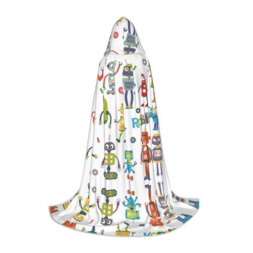 OKFSTY Kapuzenumhang mit niedlichem Cartoon-Roboter-Druck für Teenager, Halloween-Kapuzenumhang für Jugendliche, geeignet für Themenpartys, Comic-Con OKFSTY Kapuzenumhang mit niedlichem Cartoon-Roboter-Druck für Teenager, Halloween-Kapuzenumhang für Jugendliche, geeignet für Themenpartys, Comic-Con von OKFSTY