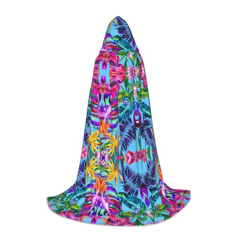 OKFSTY Kapuzenumhang mit rosa Blumen und tropischem Pflanzendruck, für Teenager, Halloween-Kapuzenumhang für Jugendliche, geeignet für Themenpartys, Comic-Con OKFSTY Kapuzenumhang mit rosa Blumen und tropischem Pflanzendruck, für Teenager, Halloween-Kapuzenumhang für Jugendliche, geeignet für Themenpartys, Comic-Con von OKFSTY