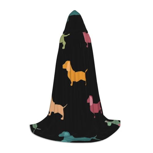 OKFSTY Kapuzenumhang mit süßem Dackel-Aufdruck für Teenager, Halloween-Kapuzenumhang für Jugendliche, geeignet für Themenpartys, Comic-Con OKFSTY Kapuzenumhang mit süßem Dackel-Aufdruck für Teenager, Halloween-Kapuzenumhang für Jugendliche, geeignet für Themenpartys, Comic-Con von OKFSTY