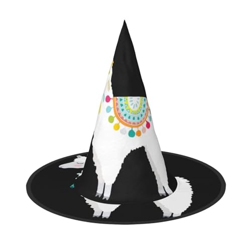 OKFSTY Lama-Halloween-Hexenhüte für Damen, Kostüm, Zubehör, Cosplay, Party, Erwachsene, breite Krempe, spitzer Hut, 3 Stück von OKFSTY