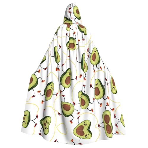 OKFSTY Lustiger Cartoon-Avocado-Druck, Erwachsenen-Halloween-Umhang, großer Kapuzenumhang, 140 cm Länge, geeignet für Maskerade-Kostüme, Comic-Con OKFSTY Lustiger Cartoon-Avocado-Druck, Erwachsenen-Halloween-Umhang, großer Kapuzenumhang, 140 cm Länge, geeignet für Maskerade-Kostüme, Comic-Con von OKFSTY