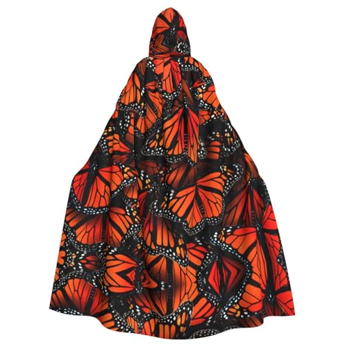 OKFSTY Monarch-Schmetterlinge. Bedruckter Halloween-Umhang mit Kapuze, 140 cm Länge, geeignet für Maskerade-Kostüme, Comic-Con OKFSTY Monarch-Schmetterlinge. Bedruckter Halloween-Umhang mit Kapuze, 140 cm Länge, geeignet für Maskerade-Kostüme, Comic-Con von OKFSTY