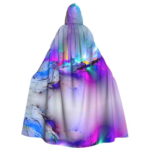 OKFSTY Northern Lights Painting Unisex Erwachsene Full Length Hooded Cape Full Length Halloween Christmas Costume Party Cloak von OKFSTY