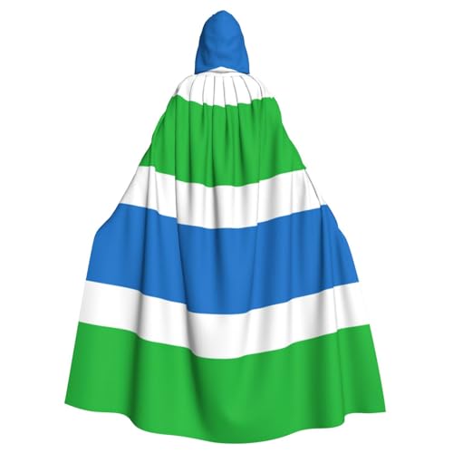 OKFSTY Sierra Leone Flagge, Unisex, Erwachsene, volle Länge, Kapuzenumhang, volle Länge, Halloween, Weihnachten, Kostüm, Party, Umhang von OKFSTY