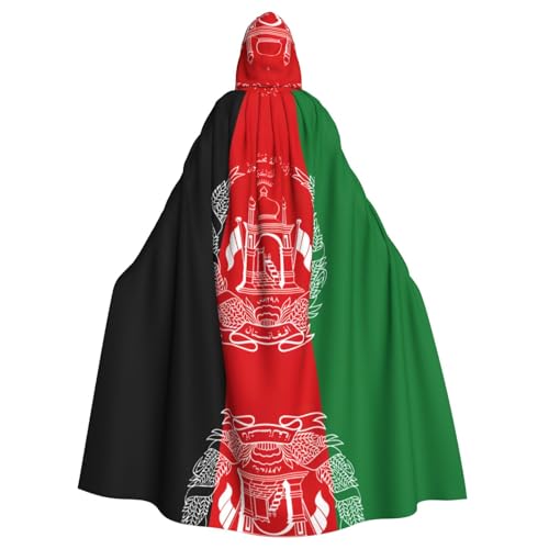 OKFSTY Umhang mit Kapuze, Motiv: Flagge Afghanistans, Unisex, Erwachsene, volle Länge, Halloween, Weihnachten, Kostüm, Party, Umhang von OKFSTY