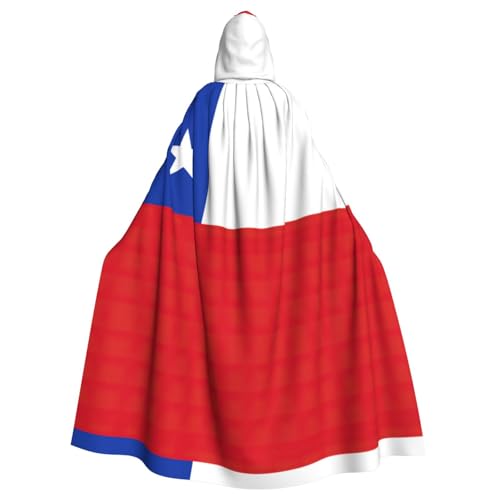 OKFSTY Umhang mit Kapuze, Motiv: Flagge von Chile, Unisex, Erwachsene, volle Länge, Halloween, Weihnachten, Kostüm, Party, Umhang von OKFSTY