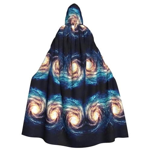 OKFSTY Universe Milky Way Galaxy, Unisex-Erwachsenen-Umhang mit Kapuze, volle Länge, Halloween, Weihnachten, Kostüm, Party-Umhang von OKFSTY