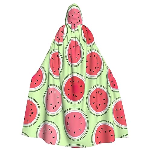 OKFSTY Wassermelonen-Umhang mit Kapuze, Unisex, Erwachsene, volle Länge, Halloween, Weihnachten, Kostüm, Party, Umhang von OKFSTY