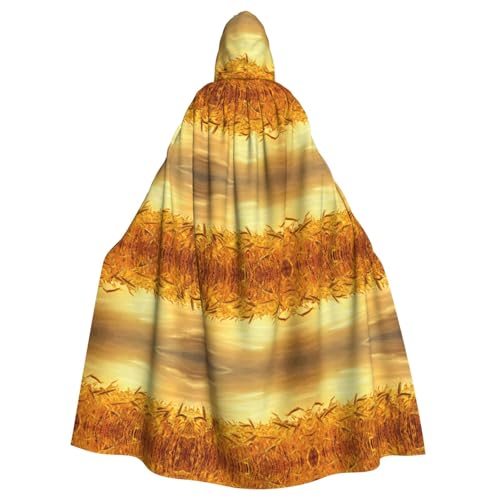 OKFSTY Weizenfeld-Druck, Erwachsenen-Umhang, Halloween, großer Kapuzenumhang, 140 cm Länge, geeignet für Maskerade-Kostüme, Comic-Con OKFSTY Weizenfeld-Druck, Erwachsenen-Umhang, Halloween, großer Kapuzenumhang, 140 cm Länge, geeignet für Maskerade-Kostüme, Comic-Con von OKFSTY