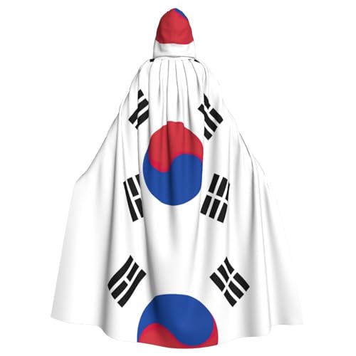 Umhang mit Kapuze in voller Länge, Motiv: Flagge der Republik Korea, Unisex, Erwachsene, Halloween, Weihnachten, Kostüm, Party, Umhang von OKFSTY