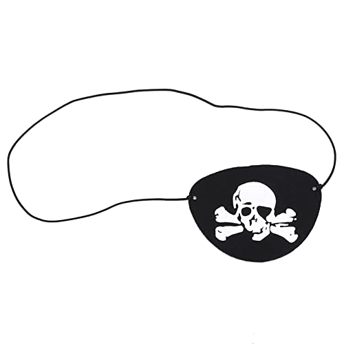 OKJHFD 10 Stück Halloween-Piraten-Augenklappen, karibischer Totenkopf aus Filz, einäugige Cosplay-Patches, Skelett-Kapitän-Augenklappen für Halloween, Dressup, Performance, Requisiten, (mit Knochen) von OKJHFD