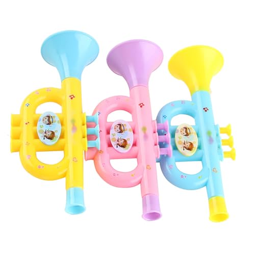 OKJHFD Kinder-Trompetenspielzeug, kleines Horn-Geräuschmacher, Kunststoff-Cartoon-Trompete, Früherziehungs-Musikinstrument für Jungen, Mädchen, Kinder-Musikspielzeug von OKJHFD