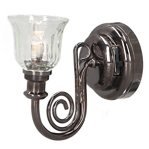 OKJHFD LED-Mini-Vintage-Schreibtischlampe, warme Beleuchtung, Vintage-Look, Metall-Puppenhaus-Wandleuchte mit Batterie, Tischleuchte, Möbellampe von OKJHFD