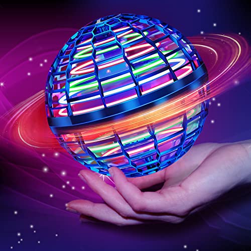 OKKIDY Fliegender Ball, Kinder Spielzeug ab 6 Jahren mit LED Licht, Hand Controlled Hover Ball, Indoor Outdoor Jungen Mädchen 6 7 8 9 10 11 12+ Jahre - Blau von OKKIDY