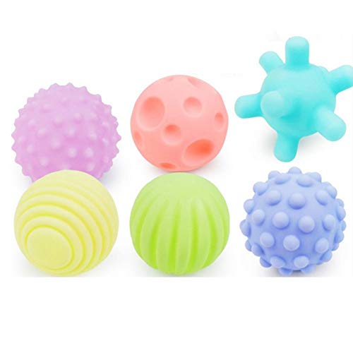 OKOVO 6-teiliges Baby-Ball, strukturiertes Multi-Touch-Ball-Set für die Sinne, berührendes Training für Kinder, weiche Hände, Babyspielzeug, strukturiertes Multi-Ball-Set für Kinder, von OKOVO