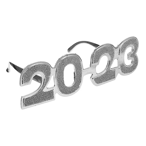 OKUMEYR 1 Paar 2023 Digitale Brille Dekorative Gläser Für Partys Neujahrsparty-brillen Cosplay-brille Party-requisiten Sonnenbrille 2023 Krippendekor 2023 Neujahrsbrille Funkeln Silver Stk von OKUMEYR