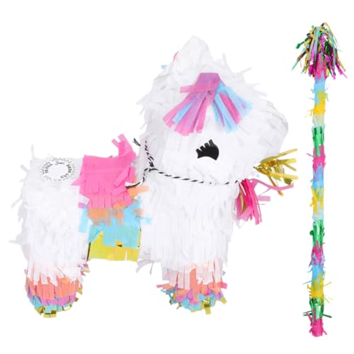 OKUMEYR 1 Satz Alpaka-pinata Traditionelles Pinata-spielzeug Tier-pinata-set Tierpinata Mit Stock Pinata in Alpakaform Mexikanische Partygeschenke Karton Braut Papier Requisiten von OKUMEYR