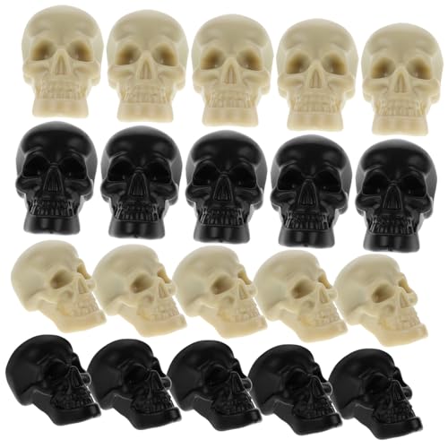 OKUMEYR 100st Halloween-schädel Kleiner Totenkopfkopf Mikrolandschaftsfigur Winziger Schädel Skelett Figur Mini-Halloween-Figuren Miniatur-skelettkopf Mini-skelettmodell Spielzeug Plastik von OKUMEYR