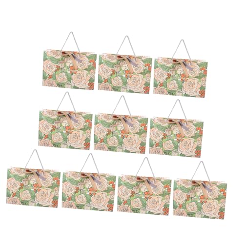 OKUMEYR 10St Rosen-Geschenktüte Verpackungsbeutel aus Papier Hochzeitstaschen Geschenkverpackungstüten Dekorative Verpackungstüten Süßigkeiten-Verpackungsbeutel Mehrzweck-Geschenktüte von OKUMEYR