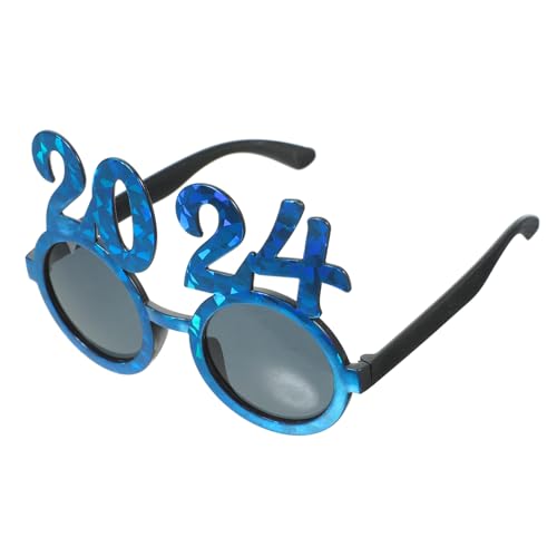 OKUMEYR 2024 Digitale Silvesterbrille frohes neues jahr brille neujahrsbrillen lustige Sonnenbrille Standgläser leuchtbrillen catchring Cosplay-Brille Foto Requisiten Partybrille Abs Blue von OKUMEYR