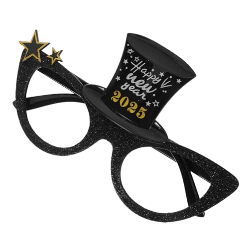 OKUMEYR 2025 fasching brille Partyzubehör Spaßbrille Lustige Eyewear Neujahrsparty-Brillen Cat-Eye-Brillenfassungen Performance-Requisiten Partydekorationen für das neue Jahr Stk Black von OKUMEYR