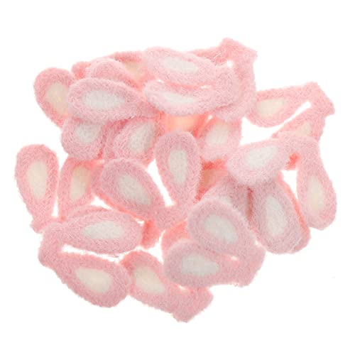 OKUMEYR 20St Hasenohren selber machen Hasen Dekorationen Hasenohrperlen Kaninchen-Kuchenaufleger kinder bastelset basteln für kinder pinker Hasenohrschmuck Hasenohr für Schmuck Stoff Rosa von OKUMEYR