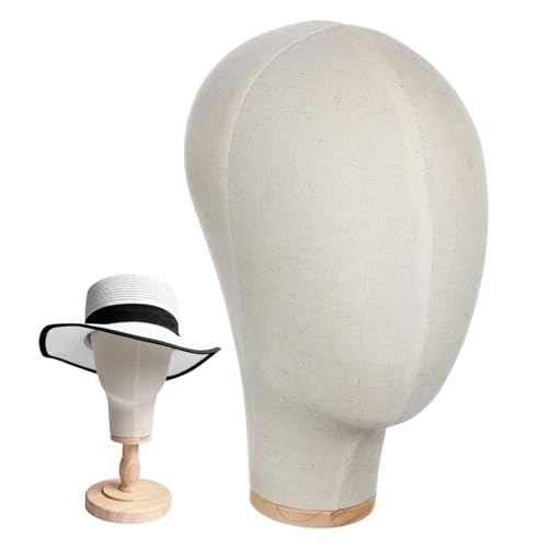 OKUMEYR 2St Modellständer Leinwandkopf Gesicht Hutschaufensterpuppe schwarzer Mannequinkopf Torso wig stand schmuck display schnapsgläser Mannequin-Kopfständer Perücke mit Halter Leinen- von OKUMEYR