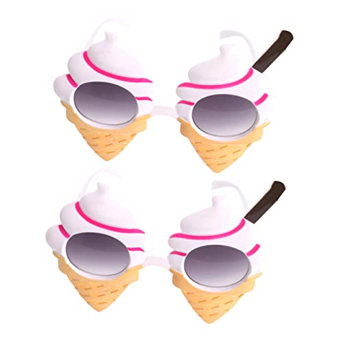 OKUMEYR 2St lustige Brille lustige schnapsgläser weingläser lustig party brillen Eiscreme-Design geburtstagseinladungen Cosplay-Party-Brille Eis Party Gläser Partybrillen Eisgläser von OKUMEYR