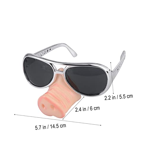 OKUMEYR 2St lustige Brille tierkostüme faschingsbrille party accessoires Kostümbrille partygläßer Halloween-Party-Brille Nerd Brille schnapsgläser Cosplay-Party-Brille Partybrille Silver von OKUMEYR