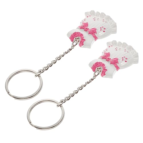 OKUMEYR 2st Schlüsselanhänger Babyparty Brautgeschenke Hochzeitsandenken Für Die Gäste Gefälligkeiten Für Die Babytaufe Für Babymädchen Rucksack-anhänger Metall Ring Rosa von OKUMEYR