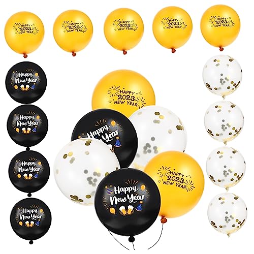 OKUMEYR 30st 2023 Neujahrsballons Schwarzgoldener Ballon Luftballons Für Die Party Frohes Neues Jahr Ballons 2023 Silvester Luftballons Partyzubehör Für Das Neue Jahr 2023 Emulsion von OKUMEYR