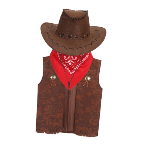 OKUMEYR 3st Karnevals-denim Cowgirl-halloween-kostüme Für Mädchen Cowboyhut Für Kleinkinder Cowgirl-outfit Cowboykostüm Für Kinder Kuhkostüm Für Kinder -cowboy-hut Cowboy-kostüme Stoff von OKUMEYR