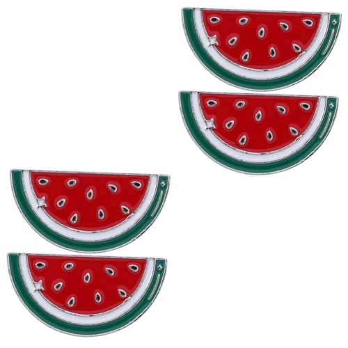 OKUMEYR 4 Stück Legierungs-Wassermelonen-Brosche Emaille-Wassermelonenbrosche Cartoon-Abzeichen für damen für Frauen Schal-Clip Schalkragen-Clips Kragenclip für Damen rot von OKUMEYR