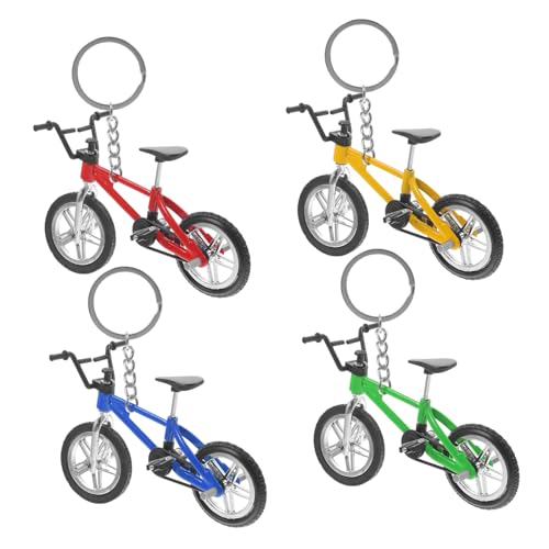 OKUMEYR 4 Stück Schlüsselanhänger Mini-bike-modell Fingerbike-modell Fahrradmodelle Finger-mountainbikes Mountainbike-modellspielzeug Mini-fahrrad-dekore Mini-fahrradanhänger Legierung von OKUMEYR