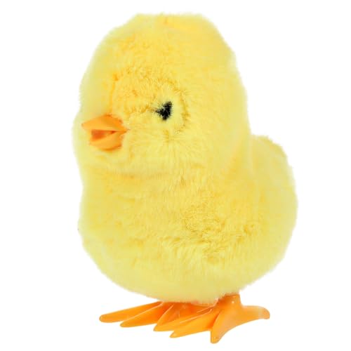 OKUMEYR 4 Stück Springendes gelbes Huhn Küken Tierspielzeug wird aufgezogen Schwan aufziehen Ratte chicken toy Aufziehbares Huhn kreatives Hühnerspielzeug Uhrwerkspielzeug Plüsch Yellow von OKUMEYR