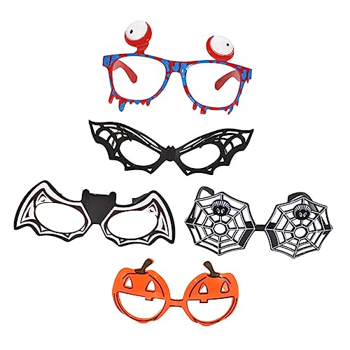 OKUMEYR 5St Halloween-Brille lustige Party-Sonnenbrille Fledermaus Brille Spinnenbrille schnapsgläser halloween costume glasees Halloween-Fledermaus-Brille Halloween-Party-Ornament Plastik von OKUMEYR