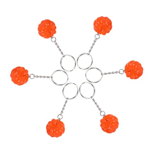 OKUMEYR 6 Stück Kürbis Schlüsselanhänger Schlüsselanhänger Schlüsselanhänger Ring Schlüsselanhänger Dekoration Halloween Schlüsselanhänger Schlüsselanhänger Schlüsselanhänger von OKUMEYR