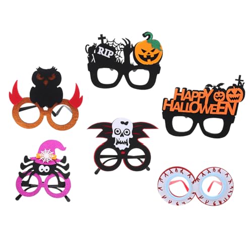 OKUMEYR 6St Halloween-Brillen rahmen Cosplay-Brille Halloween-Kürbisgläser halloween pumpkin halloweenkürbis schnapsgläser Partydeko Gläser erstklassige Halloween-Parodie-Brille Vlies von OKUMEYR