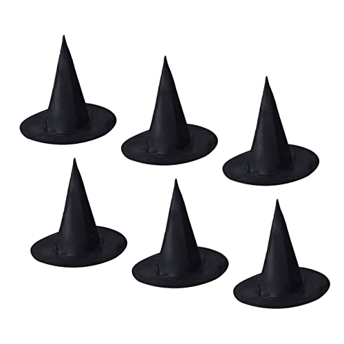 OKUMEYR 6St Halloween-Zaubererhut schwarze Hexenhüte Masse Zubehör für den Abschlussball halloween costume halloween kleidung Halloween-Cosplay-Requisiten Hexen-Cosplay-Accessoire Black von OKUMEYR